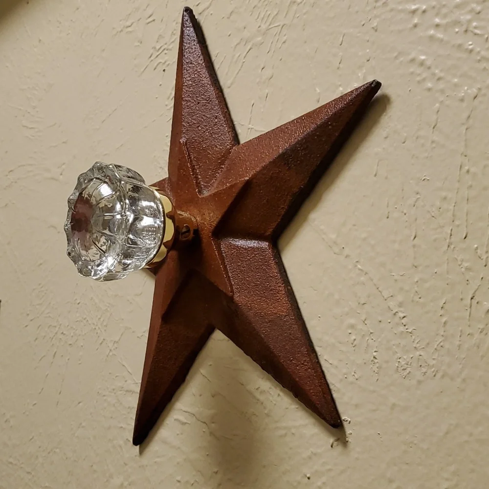 HOOK | Cast Iron Lone Star Coat Hook with Crystal Style Knob